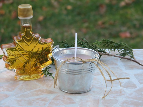 Miniature Vermont Sap Bucket Candle Scented In Vermont Maple Syrup